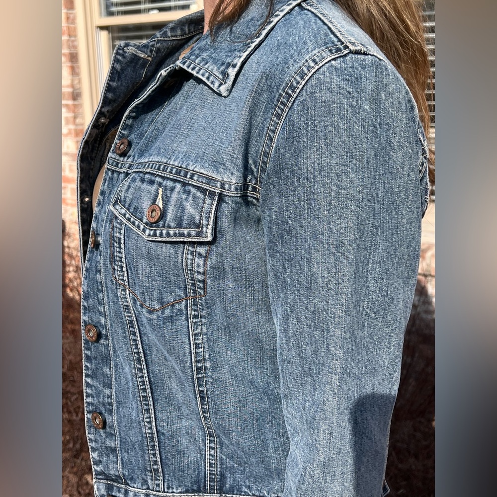 GAP Vintage Y2K Cropped Denim Jacket SZ S! EUC! - Picture 6 of 16